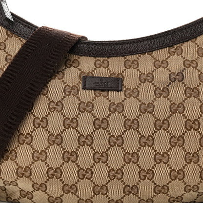 Gucci Monogram Medium Half Moon Hobo Dark Brown 8 of 14