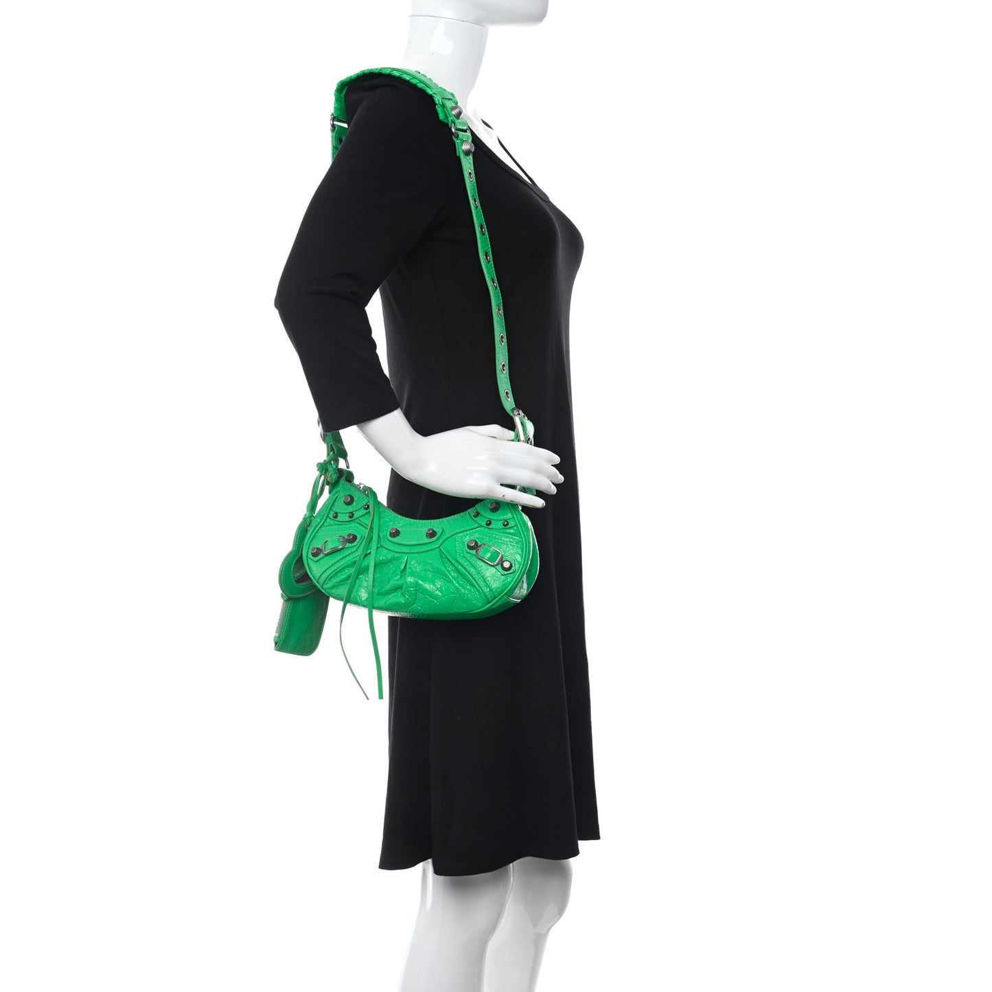 Agneau Arena Le Cagole Shoulder Bag XS Vivid Green