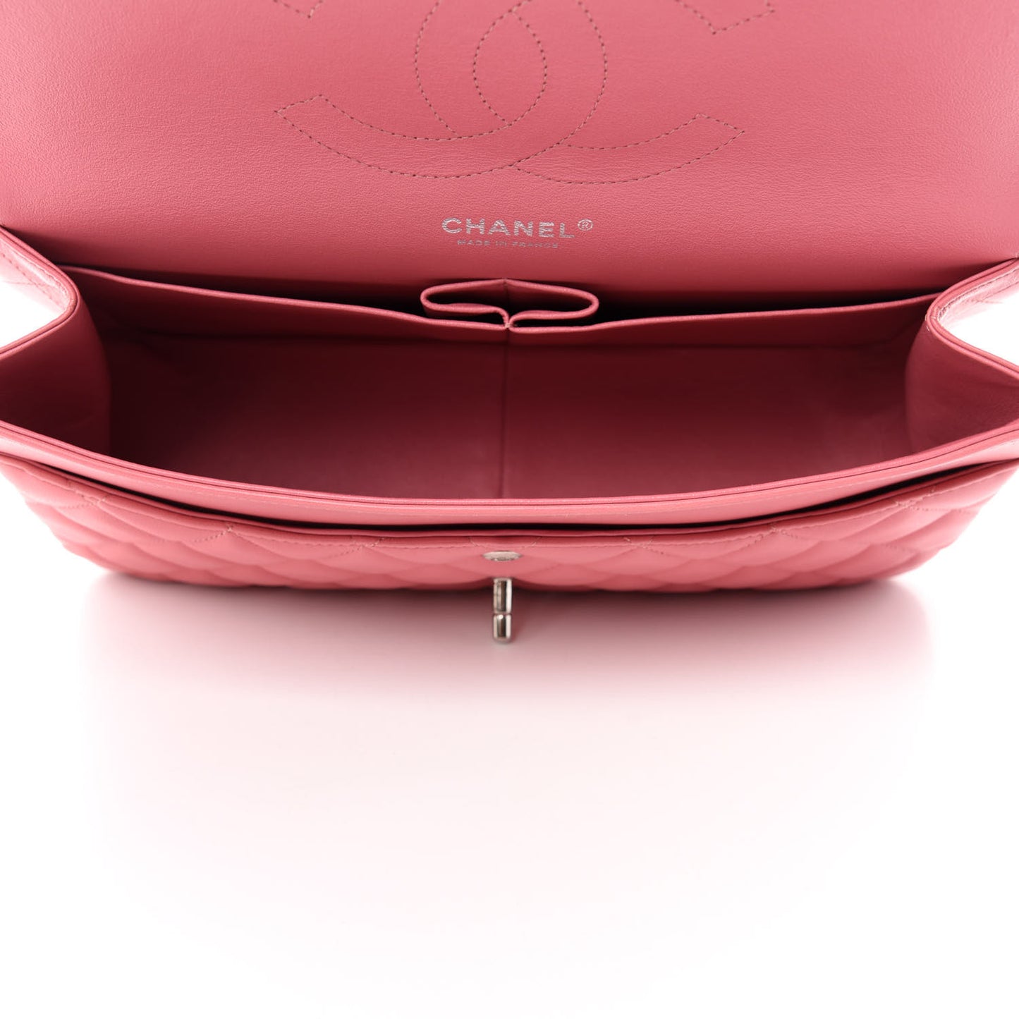 Lambskin Quilted Jumbo Double Flap Pink