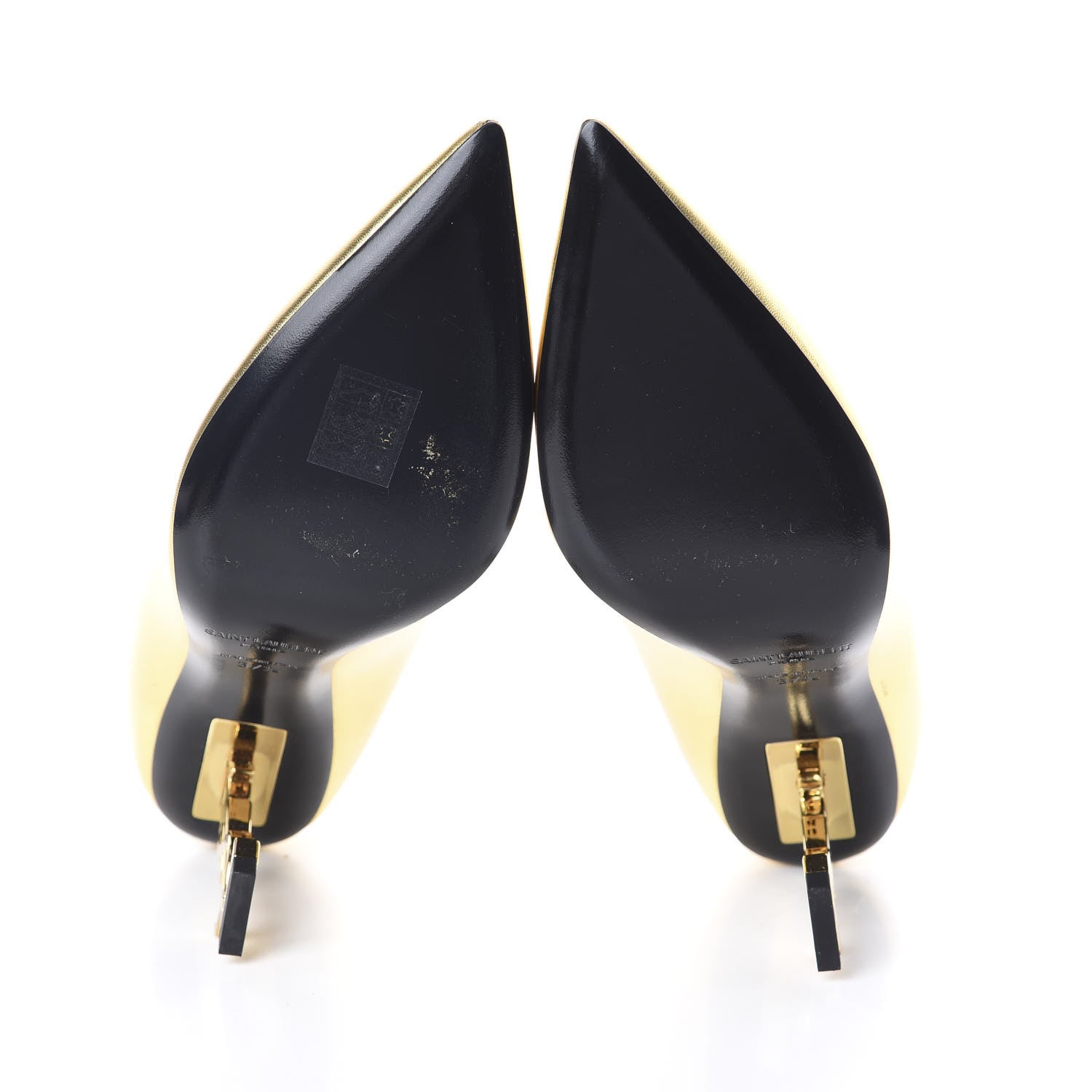 Saint Laurent Calfskin Opyum 100 Pumps 37.5 Gold 7 of 7