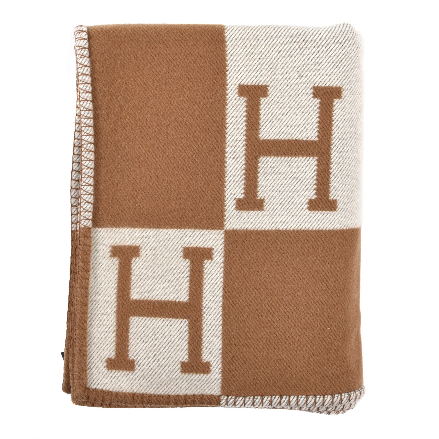 Hermes Wool Cashmere Avalon Blanket Ecru Camel 1 of 3