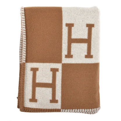 Hermes Wool Cashmere Avalon Blanket Ecru Camel 1 of 3