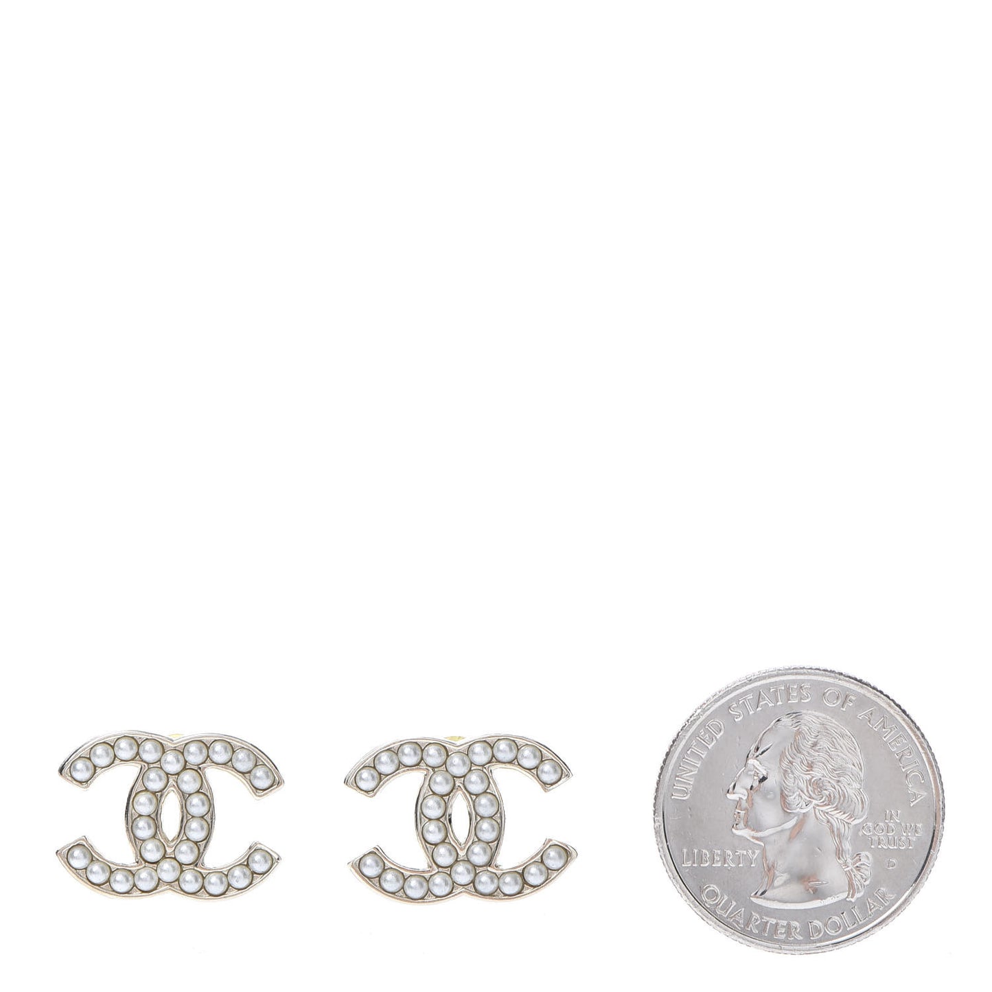 Pearl CC Earrings Light Gold