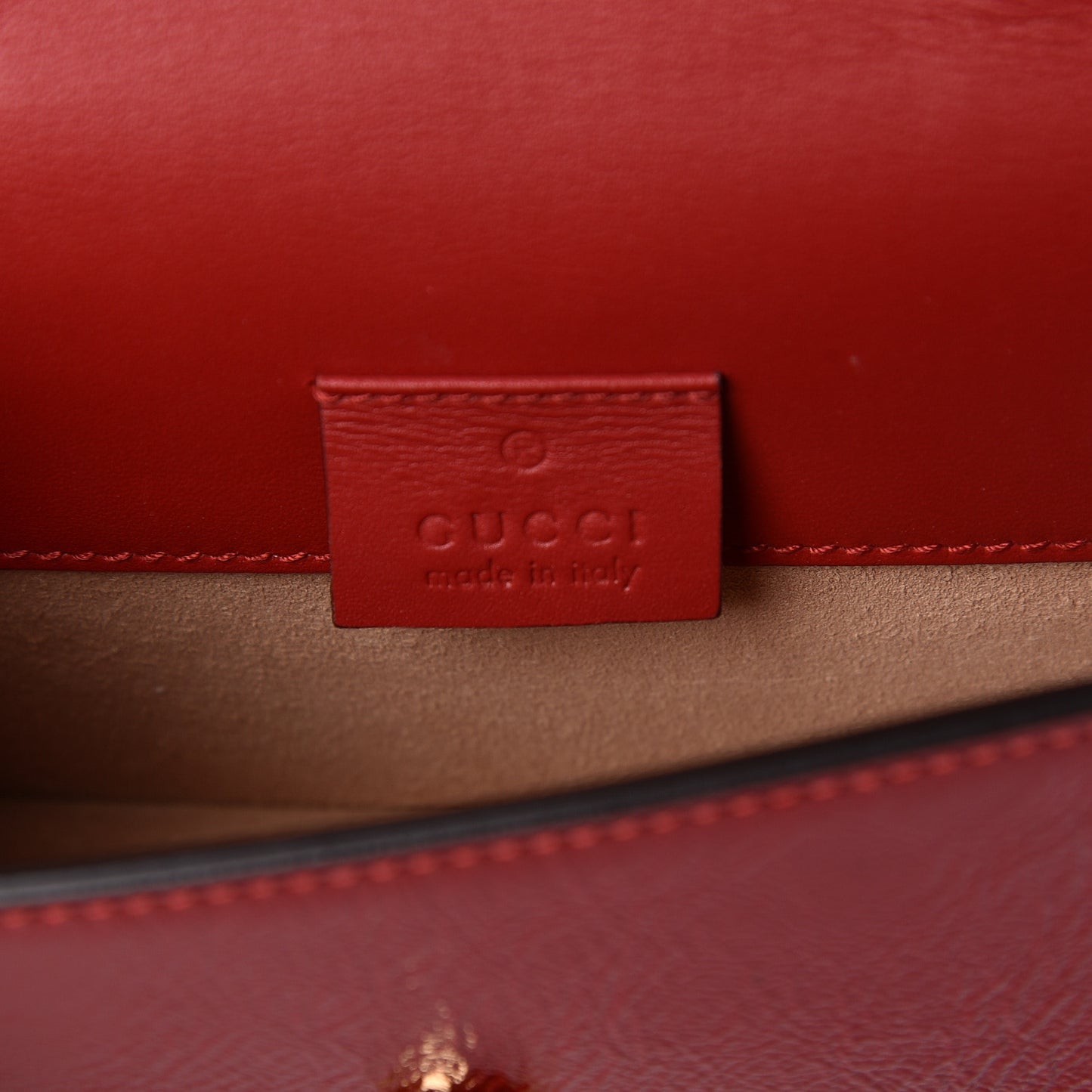Patent Embroidered Super Mini Sylvie Chain Shoulder Bag Red