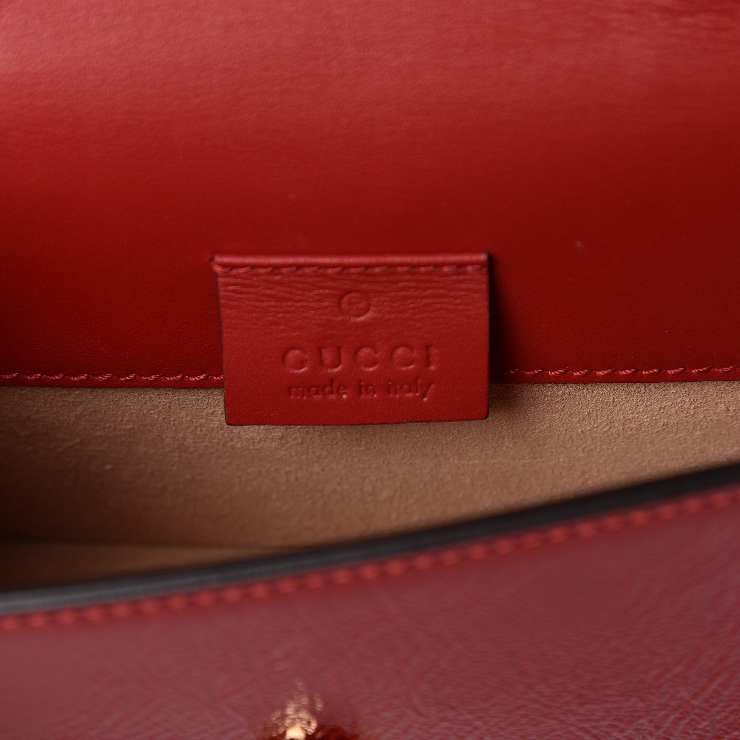 Gucci Patent Embroidered Super Mini Sylvie Chain Shoulder Bag Red 6 of 11