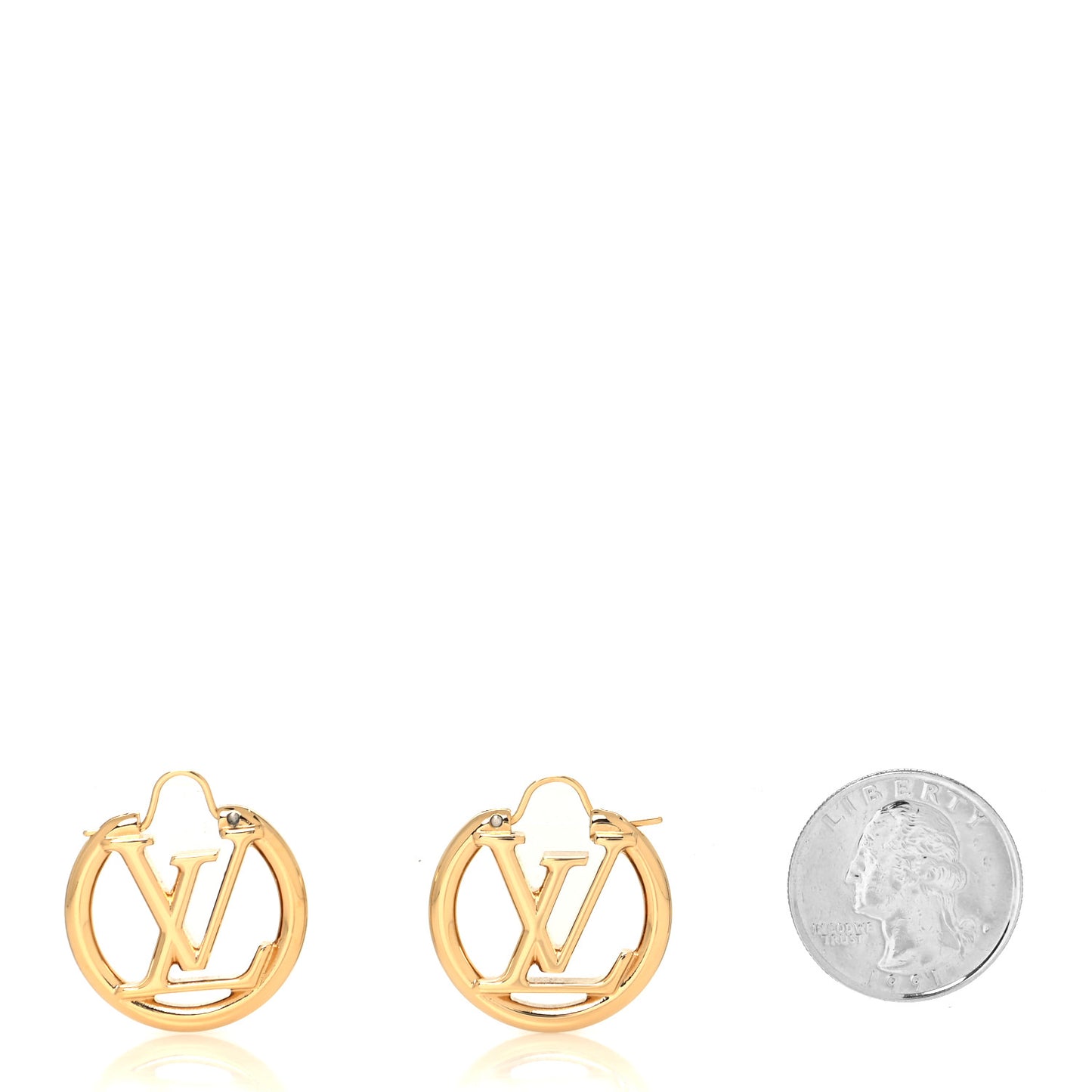 Metal Small Louise Hoop Earrings Gold