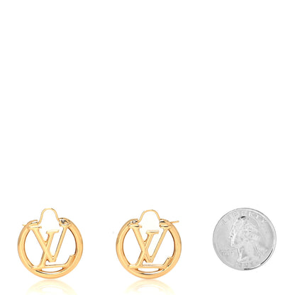 Louis Vuitton Metal Small Louise Hoop Earrings Gold 2 of 4