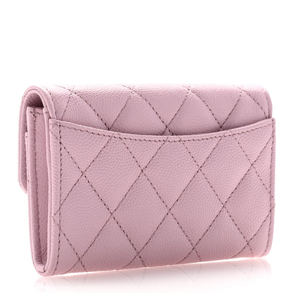 Chanel Caviar Quilted Flap Card Holder Wallet Light Pink 3 of 9