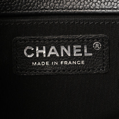 Chanel Caviar Chevron Quilted Medium Boy Flap Black 6 of 11
