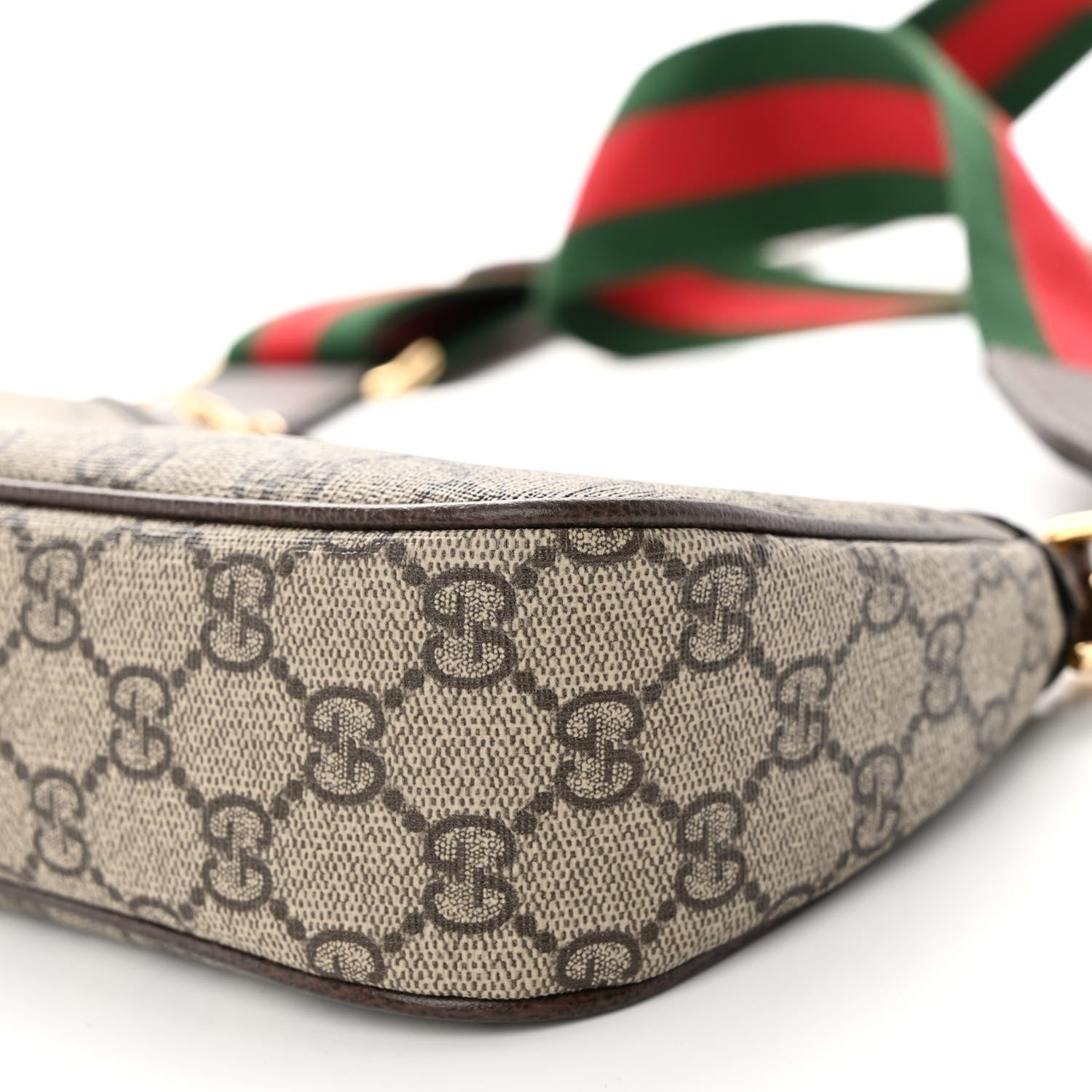 Gucci GG Supreme Monogram Textured Dollar Calfskin Web Small Ophidia GG Handbag Beige Ebony New Acero 9 of 12