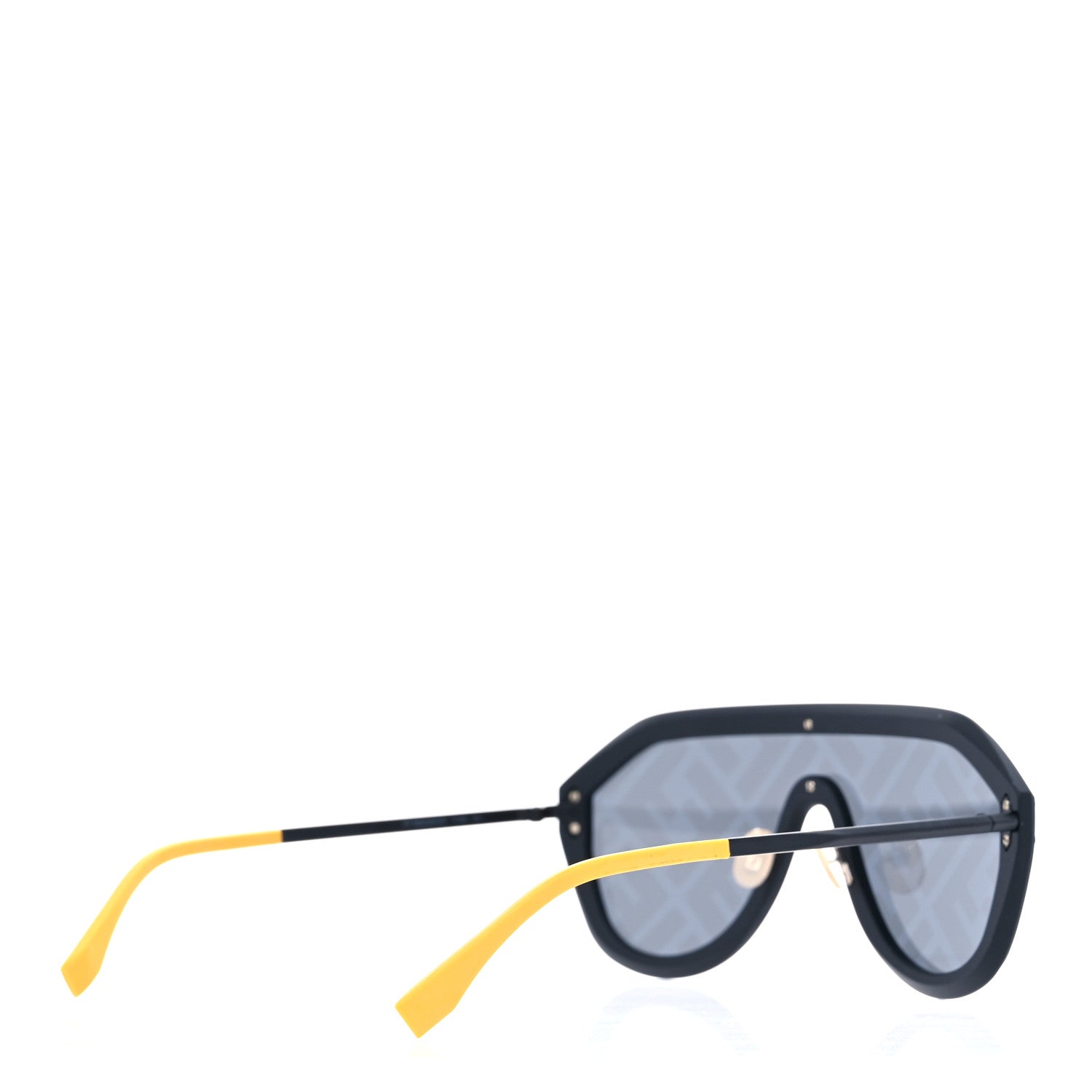 Fendi Rubber FF Fabulous Shield Sunglasses FF M0039/G/S Black Yellow 4 of 8