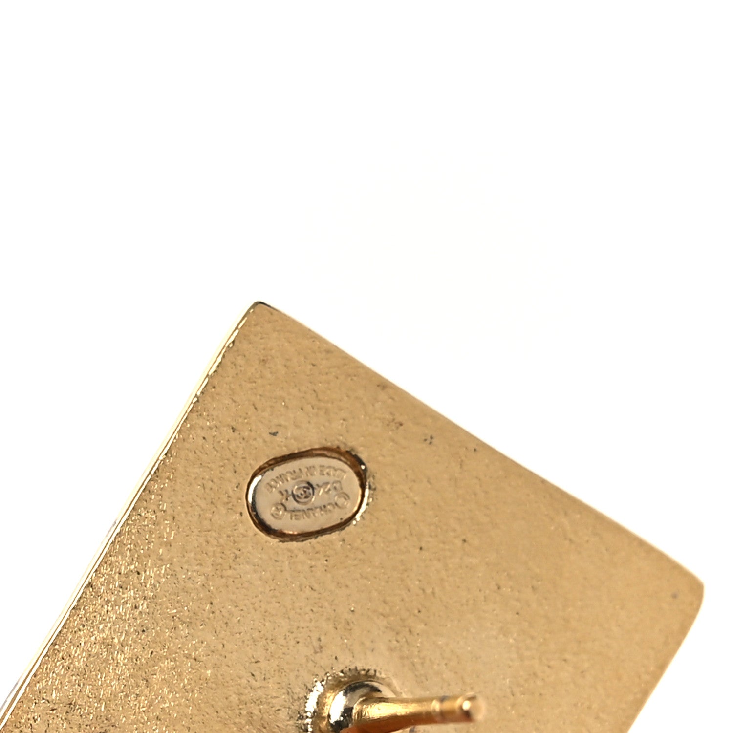 Chanel Metal CC Square Earrings Gold 4 of 5