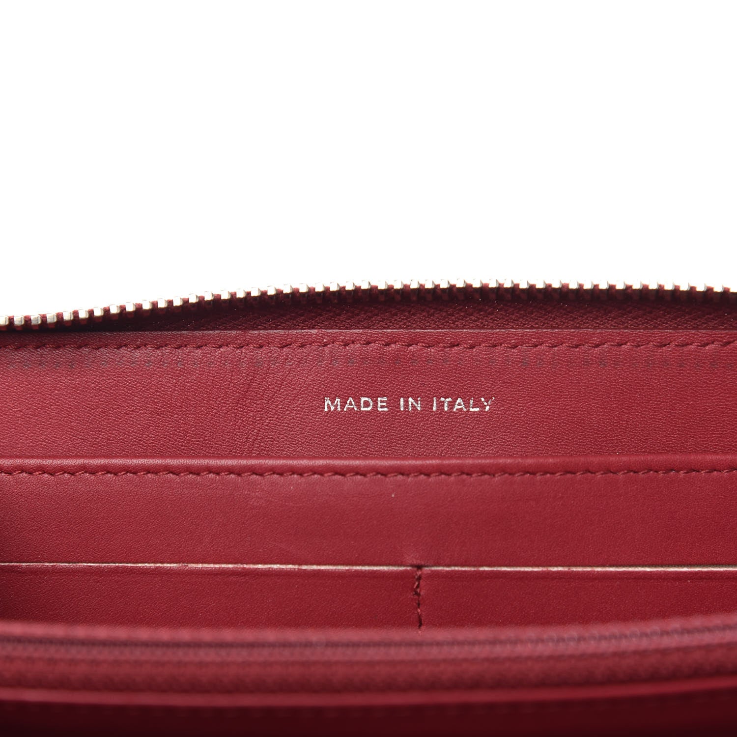 Chanel Calfskin Double Stitch Hamptons Zip Around Wallet Red 7 of 11