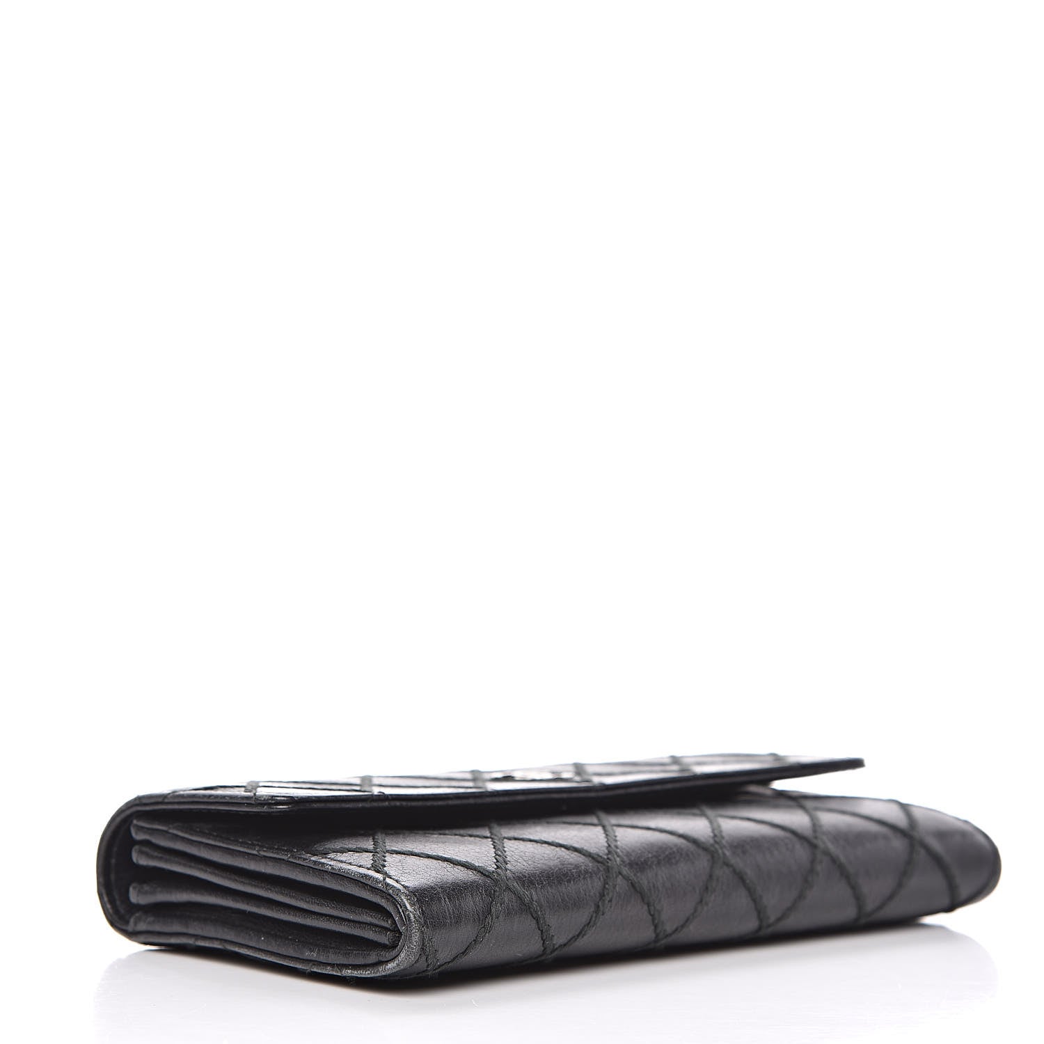 Chanel Calfskin Stitched Fancy CC Long Double Wallet Back 4 of 16