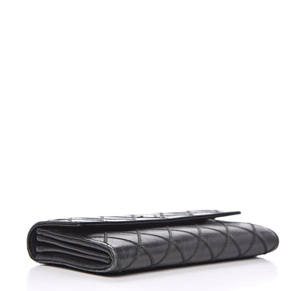 Chanel Calfskin Stitched Fancy CC Long Double Wallet Back 4 of 16