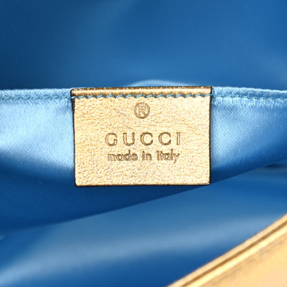 Gucci Metallic Calfskin Matelasse Mini GG Marmont Shoulder Bag Gold Pink 6 of 10