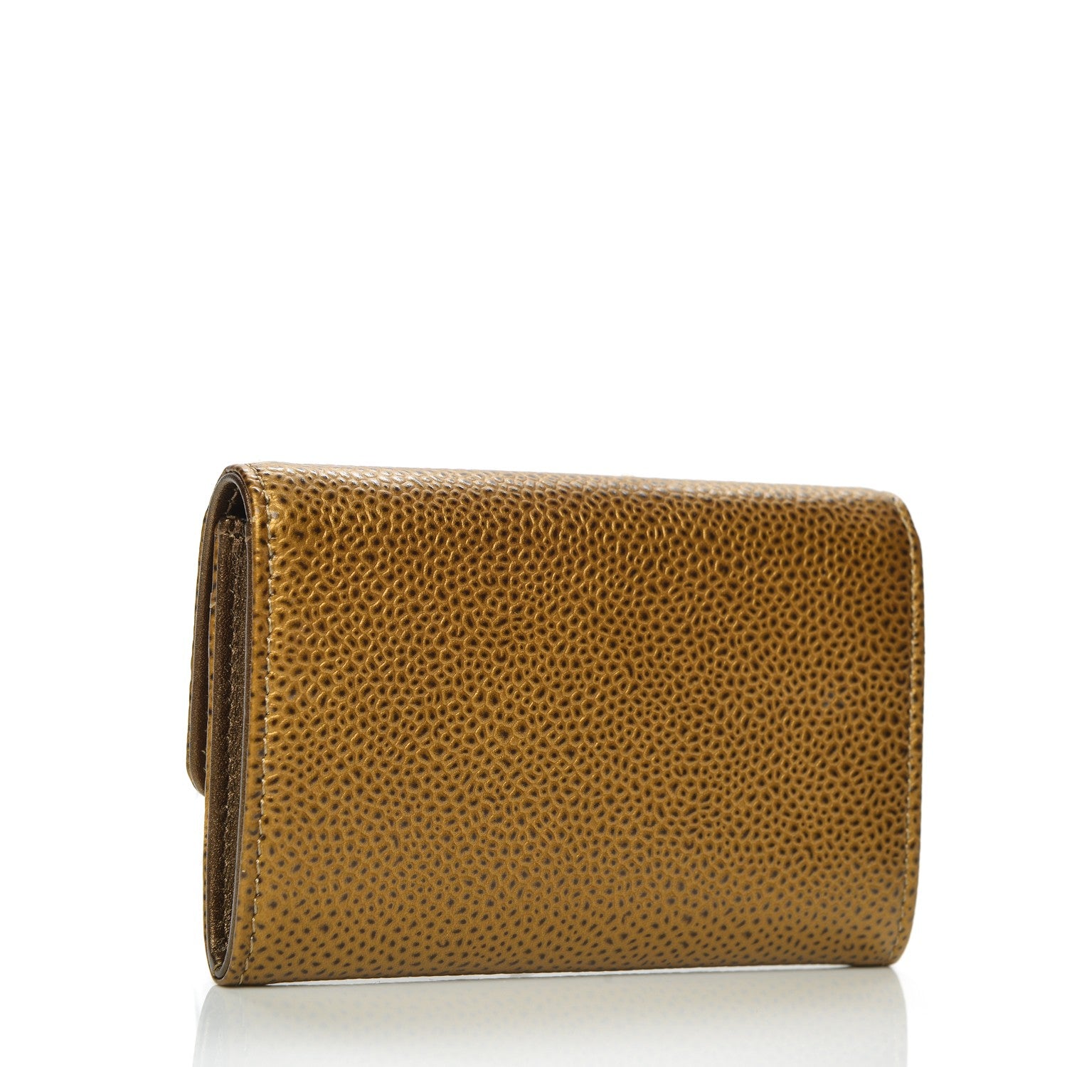 Chanel Metallic Caviar CC Timeless Card Holder Dark Gold 3 of 7