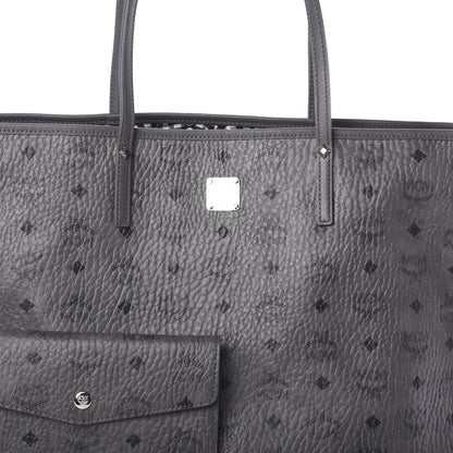 MCM Visetos Medium Reversible Shopper Tote Phantom Grey 7 of 13