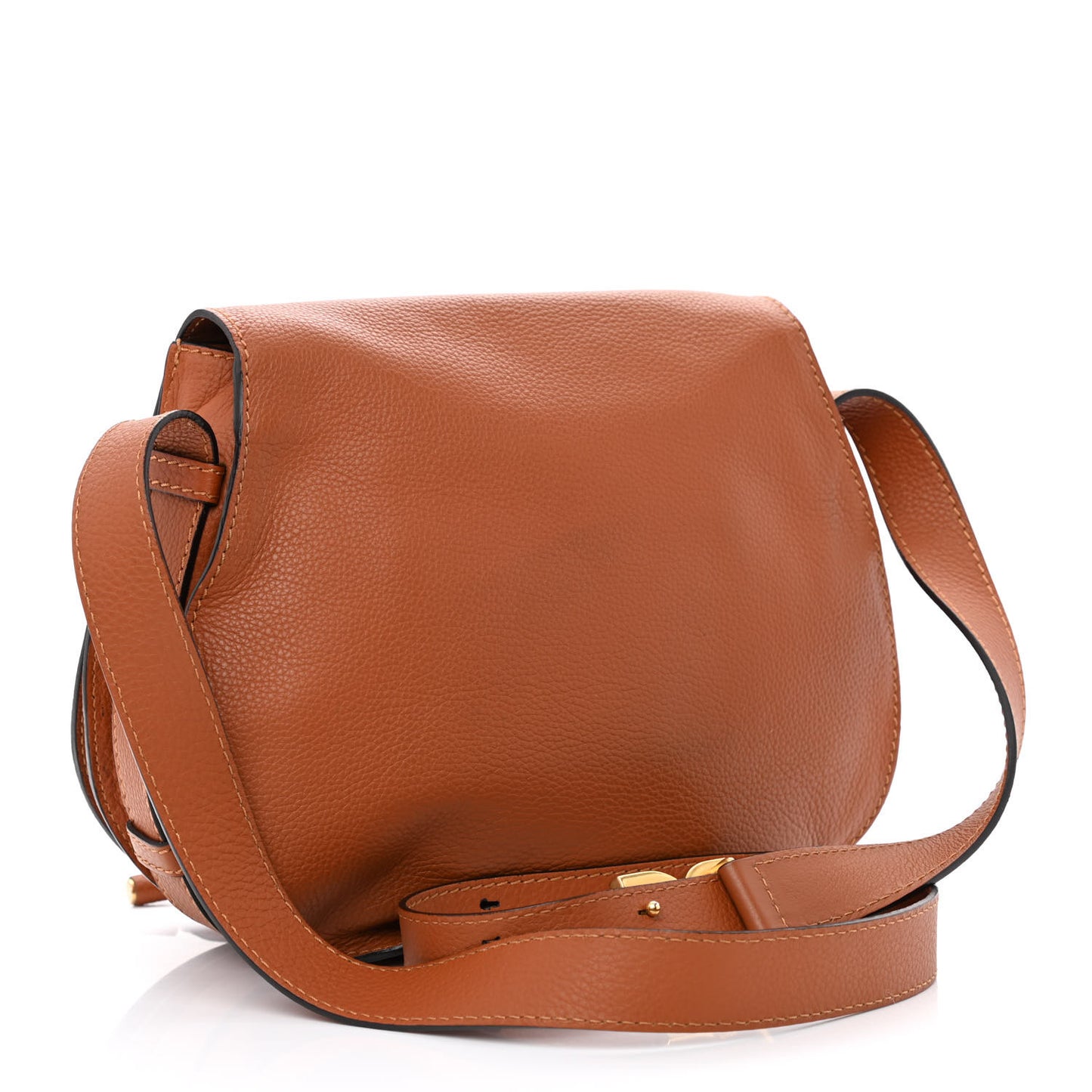 Calfskin Medium Marcie Round Crossbody Bag Tan