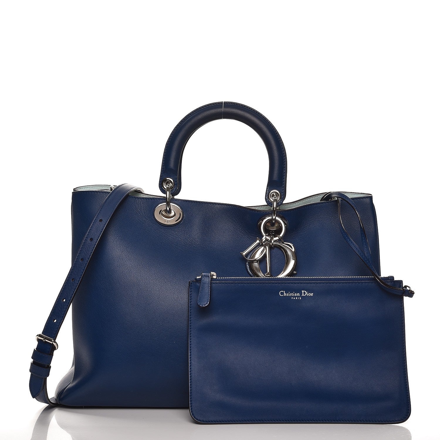 Christian Dior Smooth Calfskin Large Diorissimo Bag Navy Blue 4 of 25