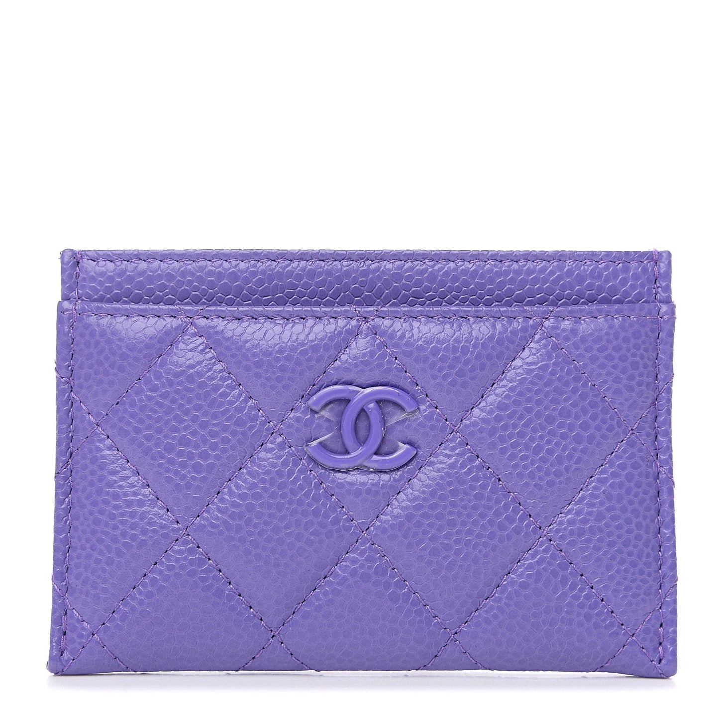 Caviar Quilted Incognito Card Holder Purple
