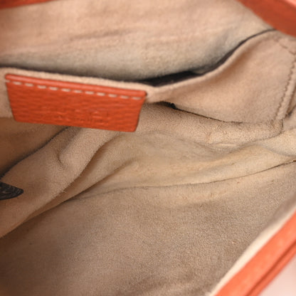 Gucci Pebbled Calfskin Small 1973 Chain Shoulder Bag Orange 5 of 10