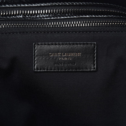 Saint Laurent Crinkled Calfskin Matelasse Monogram Large Niki Shopping Tote Bag Black 7 of 10