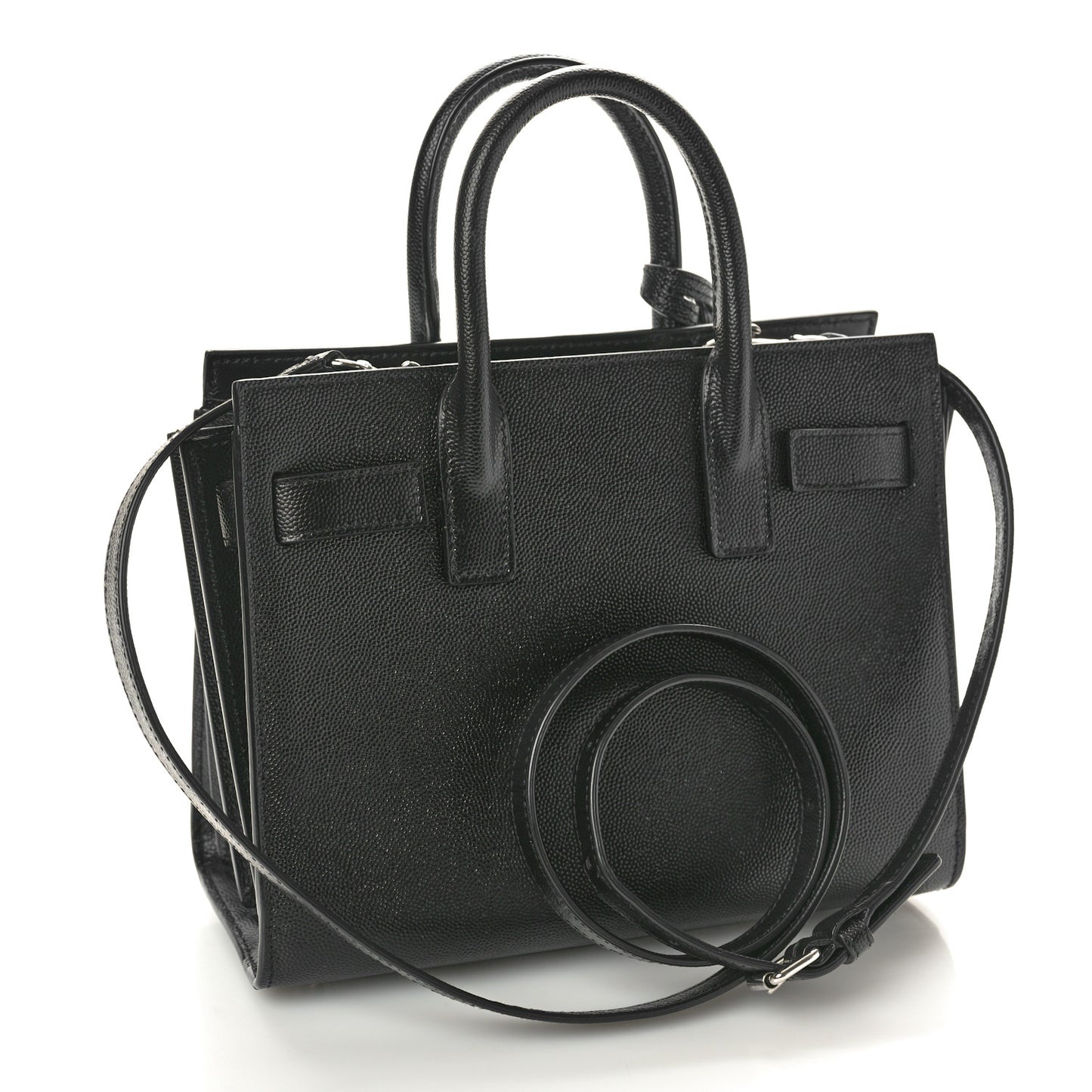 Grained Calfskin Nano Sac De Jour Black