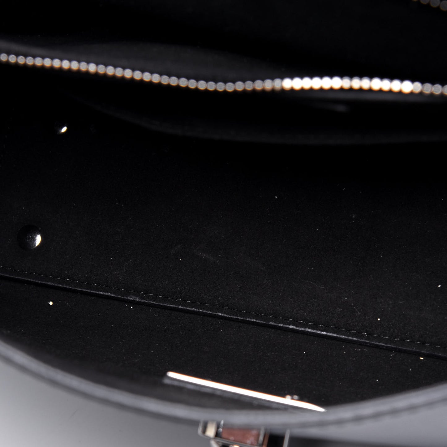 Grained Calfskin Chain Small Shark Lock Satchel Black