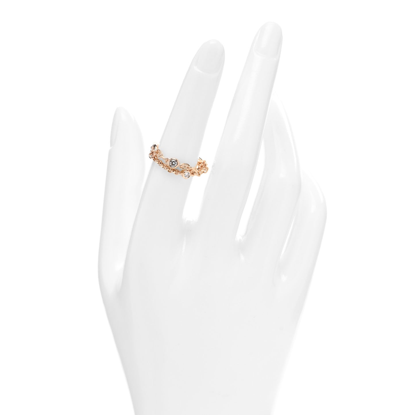 18K Rose Gold Diamond PM Chaine d'Ancre Chaos Ring 51 5.75