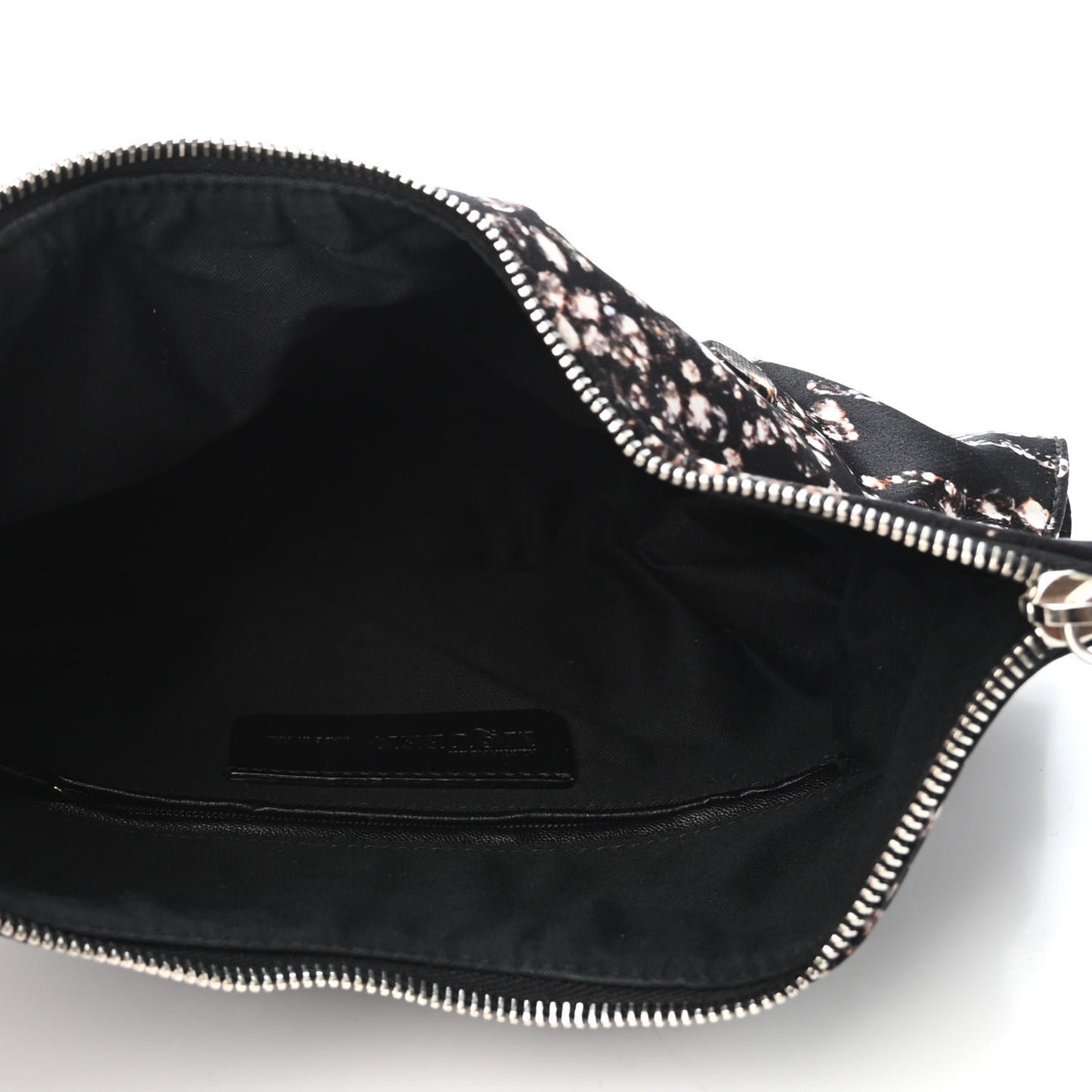 Silk Dandelion Print De Manta Clutch Black