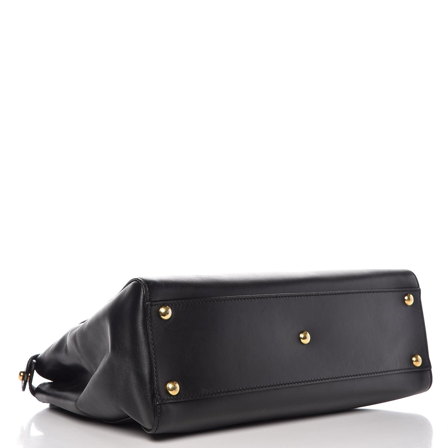 Vitello Morgan Shiny Nappa Medium Peekaboo Iconic Satchel Black