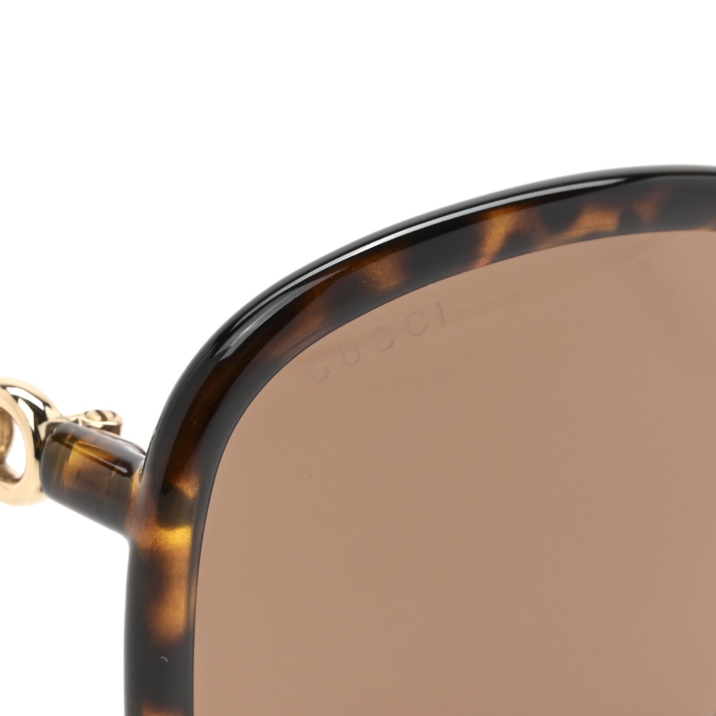 Horsebit Square Frame Sunglasses GG0892SA Tortoise