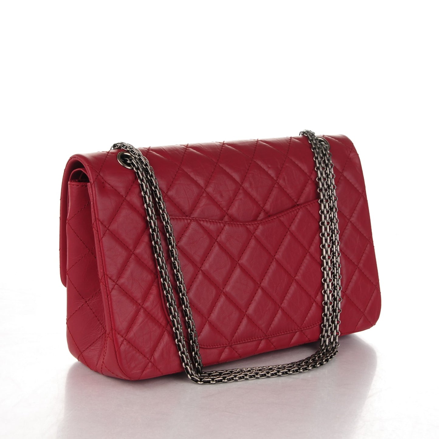 Aged Calfskin Quilted 2.55 Reissue 227 Flap Red