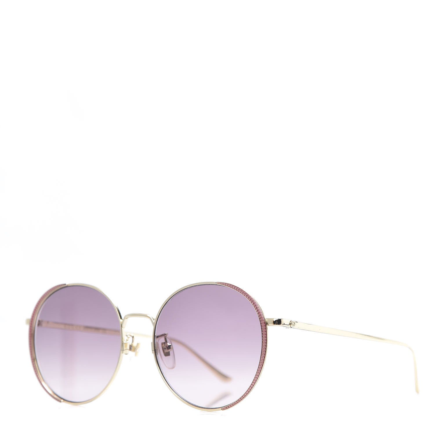 Gucci Round Sunglasses GG0401SK Gold Pink 1 of 8