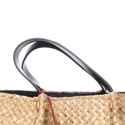 Valentino Garavani Raffia Medium Vlogo Escape Shopper Natural Black Rouge 9 of 22