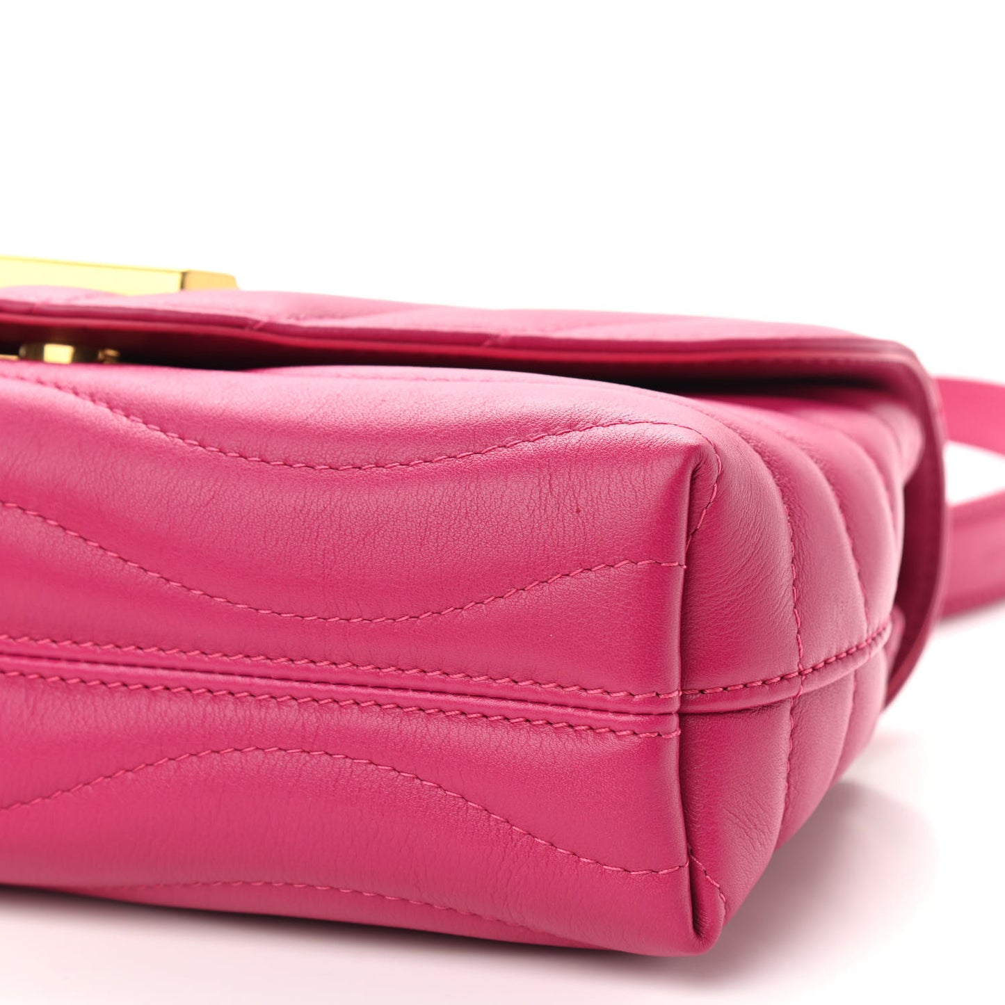 Calfskin LV New Wave Chain Bag Rose Freesia