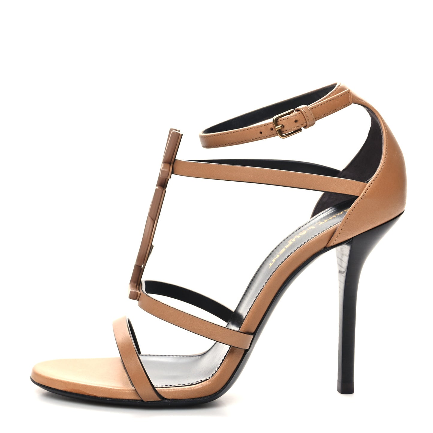 Calfskin Cassandra 100 Sandals 36 Gold Brown