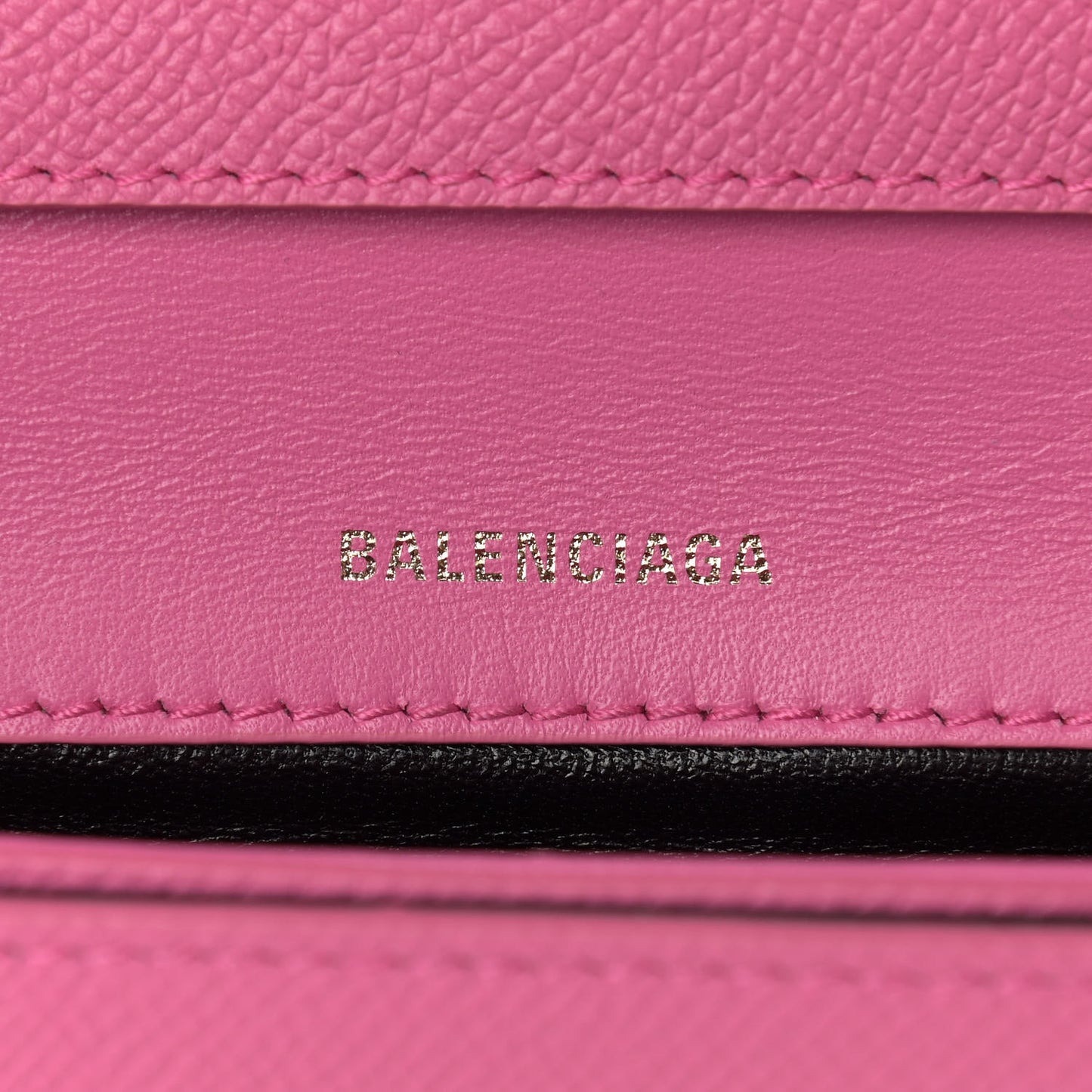 Signature Grained Calfskin Logo Print Ville Day Bag XS Rose Bubblegum Black