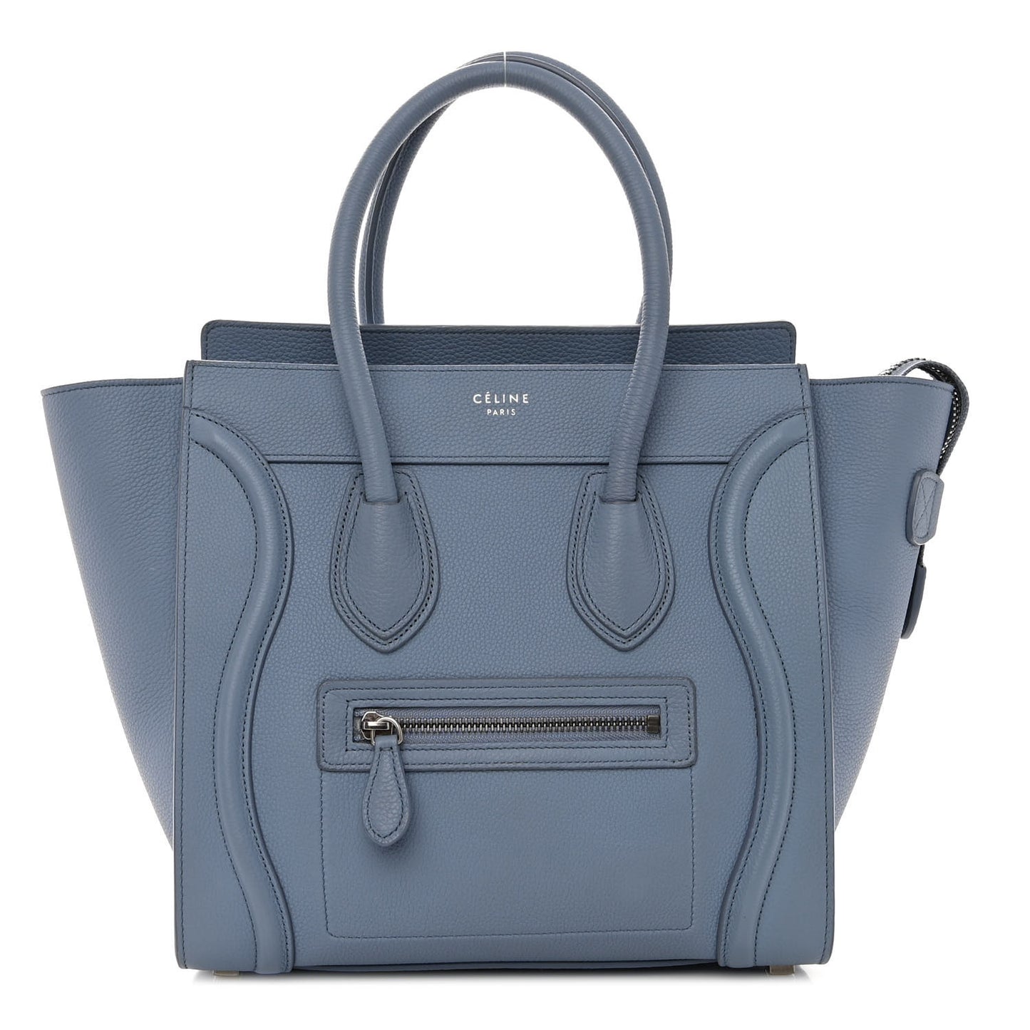 Drummed Calfskin Micro Luggage Medium Blue