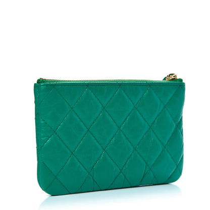 Chanel Aged Calfskin Quilted Small Reissue Cosmetic Case Green 2 of 7