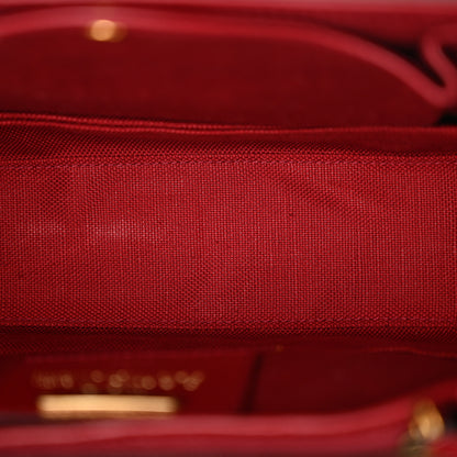 Gucci Canvas Calfskin 100 Centennial Music Medium Bamboo 1947 Top Handle Bag Ivory Red 10 of 10