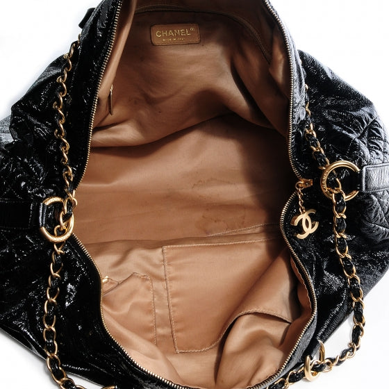 Chanel Vinyl Rock and Chain XXL Bowler Black 5 of 7