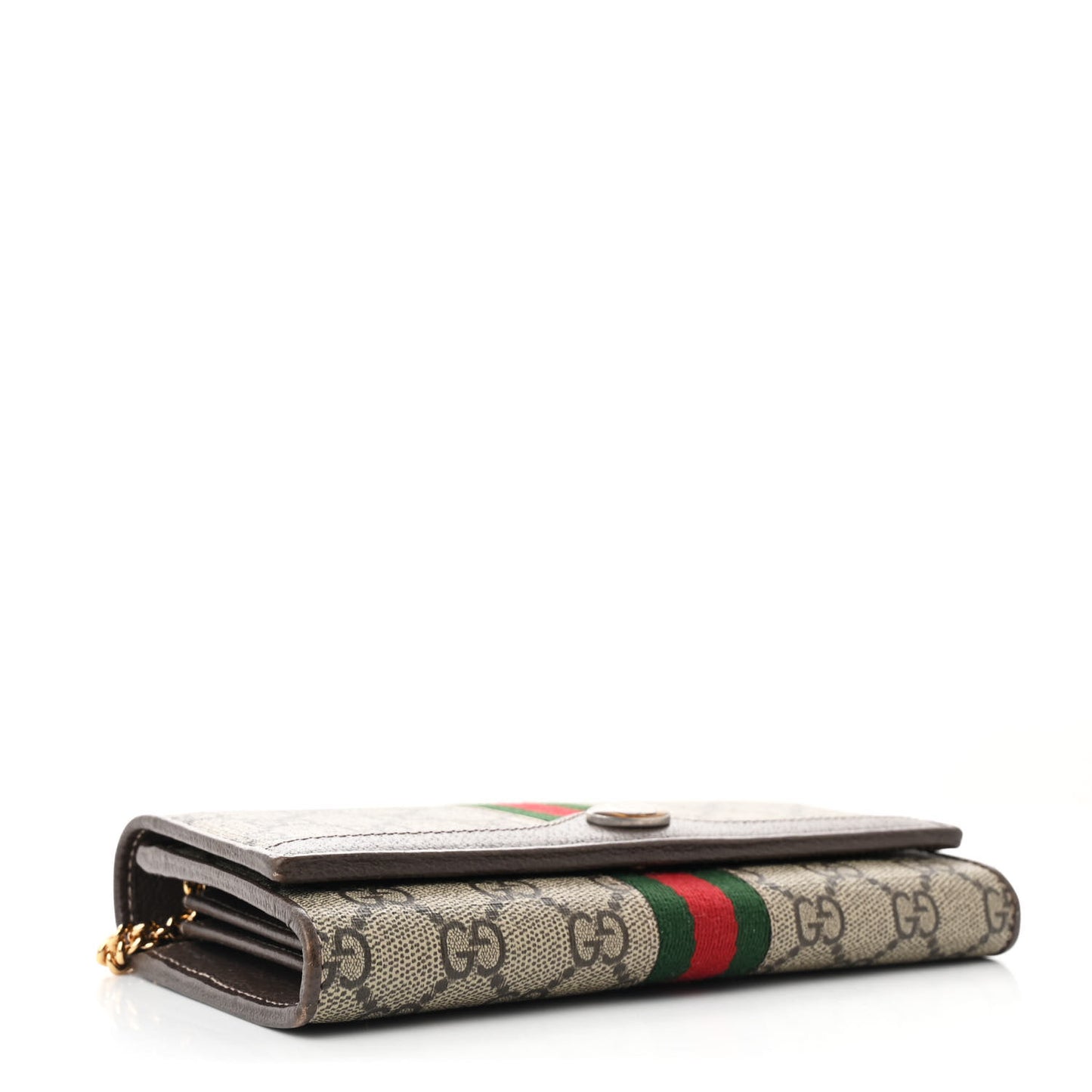 GG Supreme Monogram Web Ophidia Wallet On Chain Brown