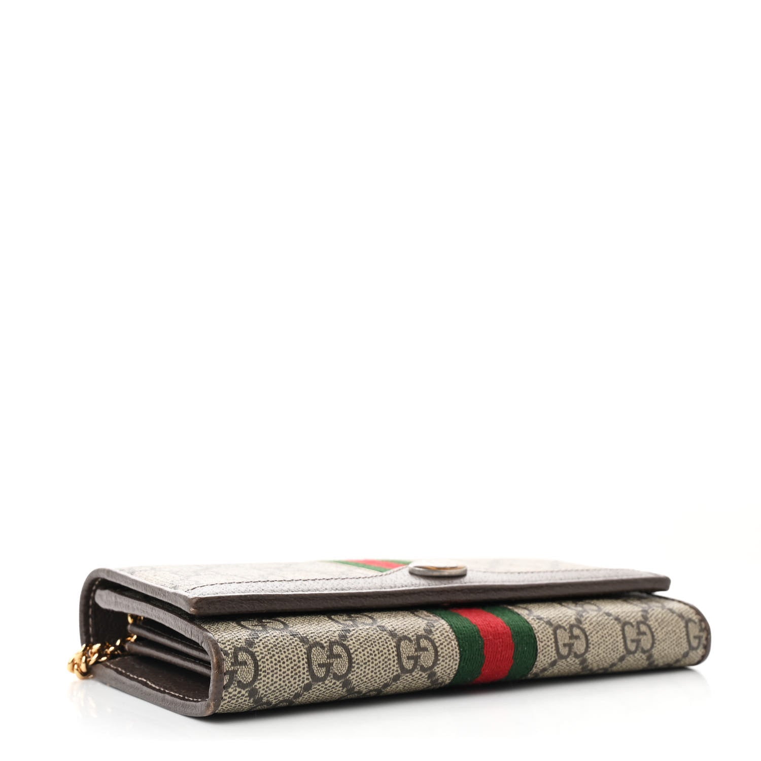 Gucci GG Supreme Monogram Web Ophidia Wallet On Chain Brown 4 of 12
