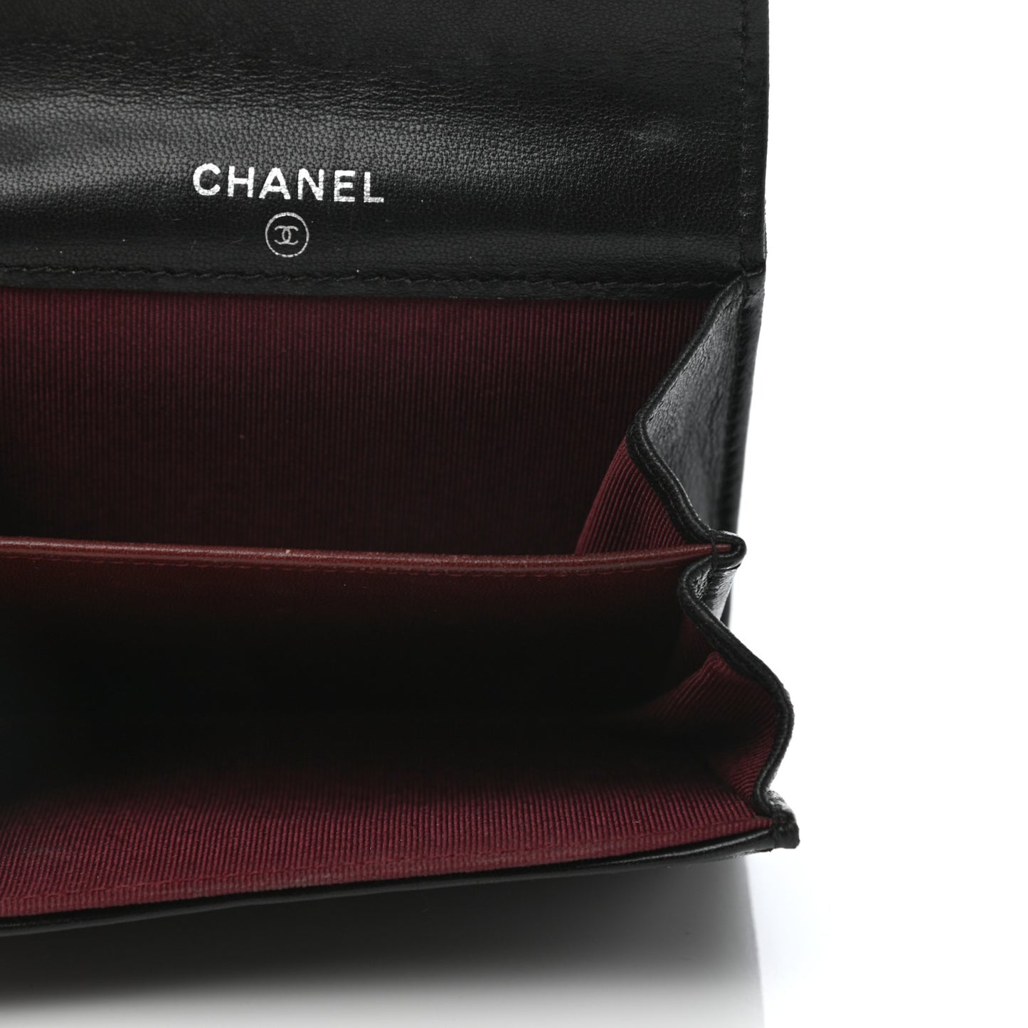 Lambskin Quilted Flap Card Holder Wallet Black