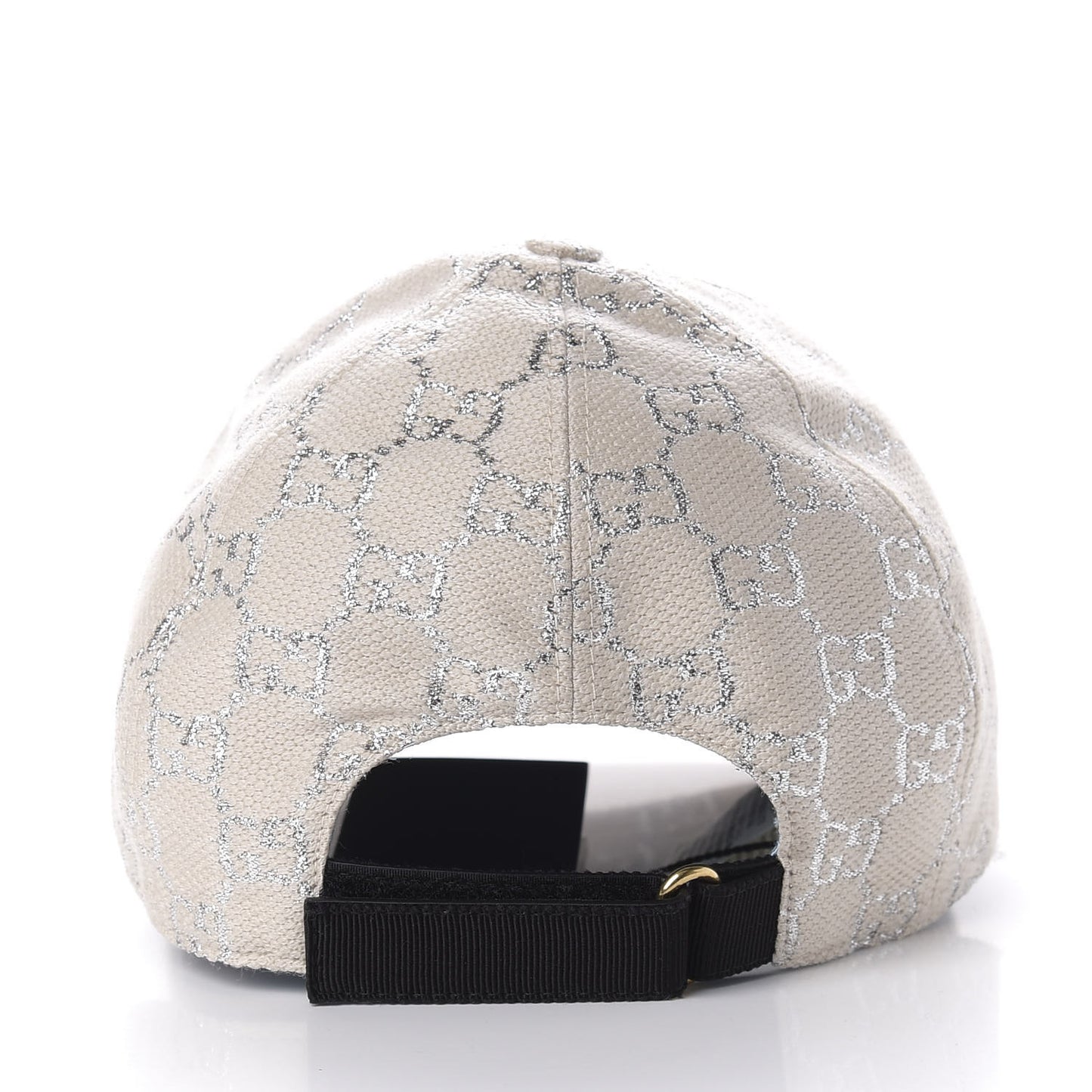 Canvas Lame GG Monogram Rush Baseball Hat M Gardenia Silver