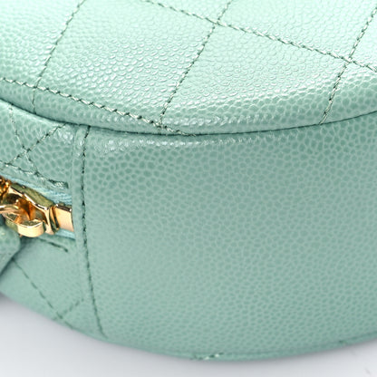 Chanel Caviar Quilted Small Round Vanity With Chain Light Green 8 of 9