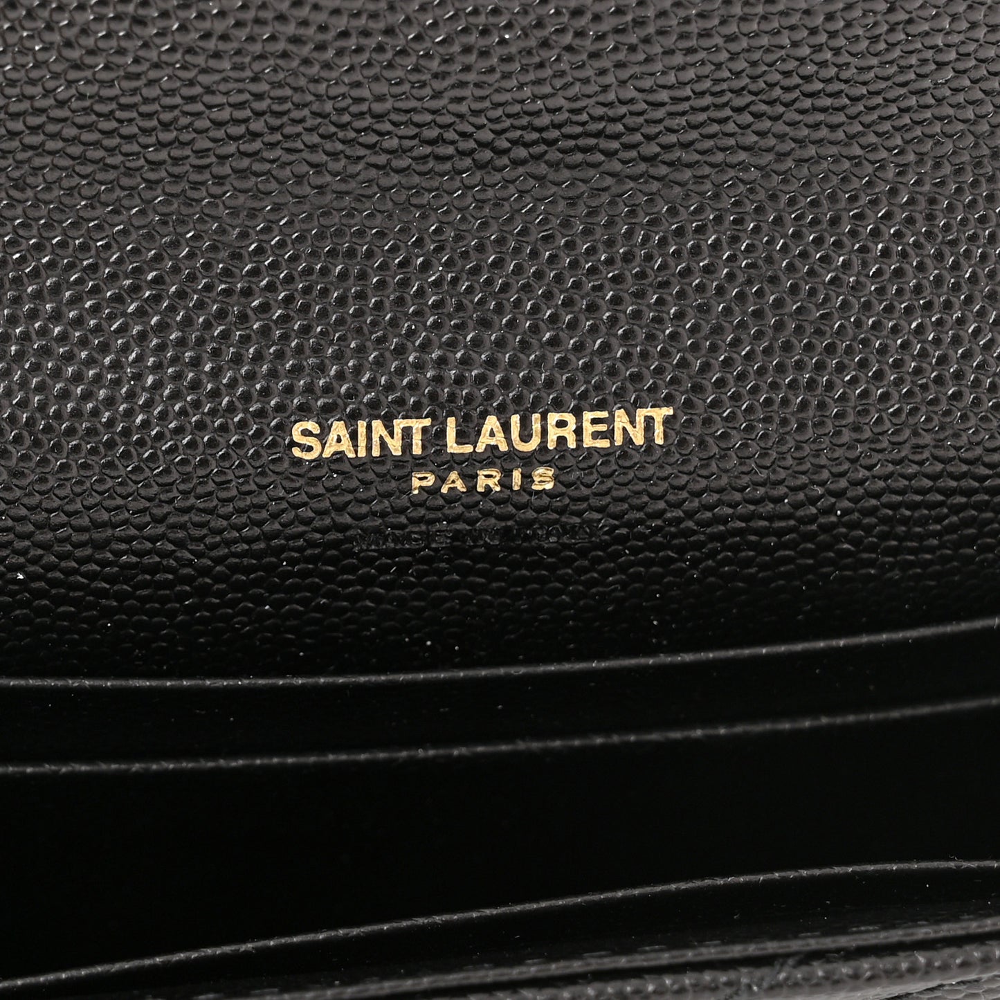 Grain De Poudre Matelasse Chevron Small Monogram Envelope Wallet Black