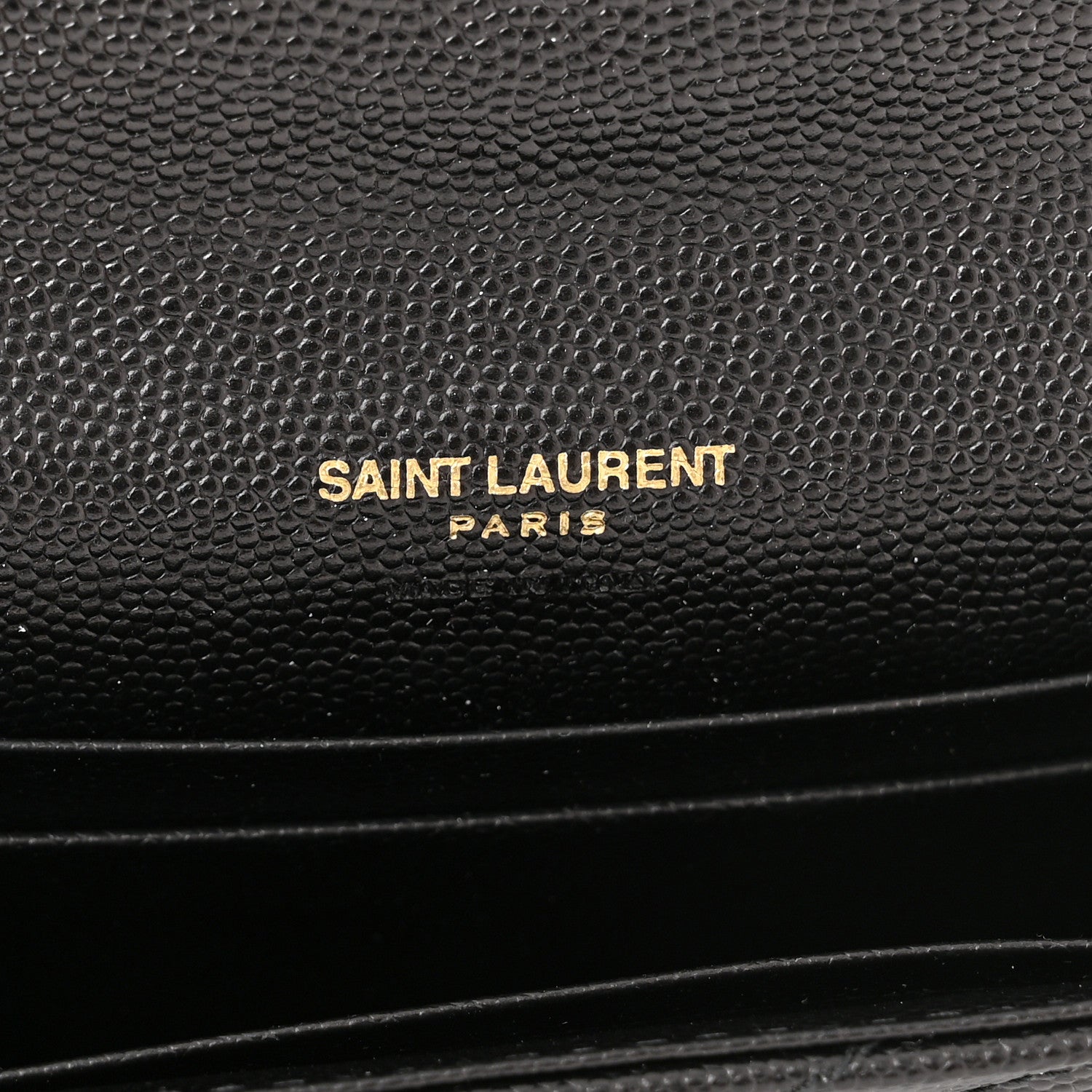Saint Laurent Grain De Poudre Matelasse Chevron Small Monogram Envelope Wallet Black 6 of 7